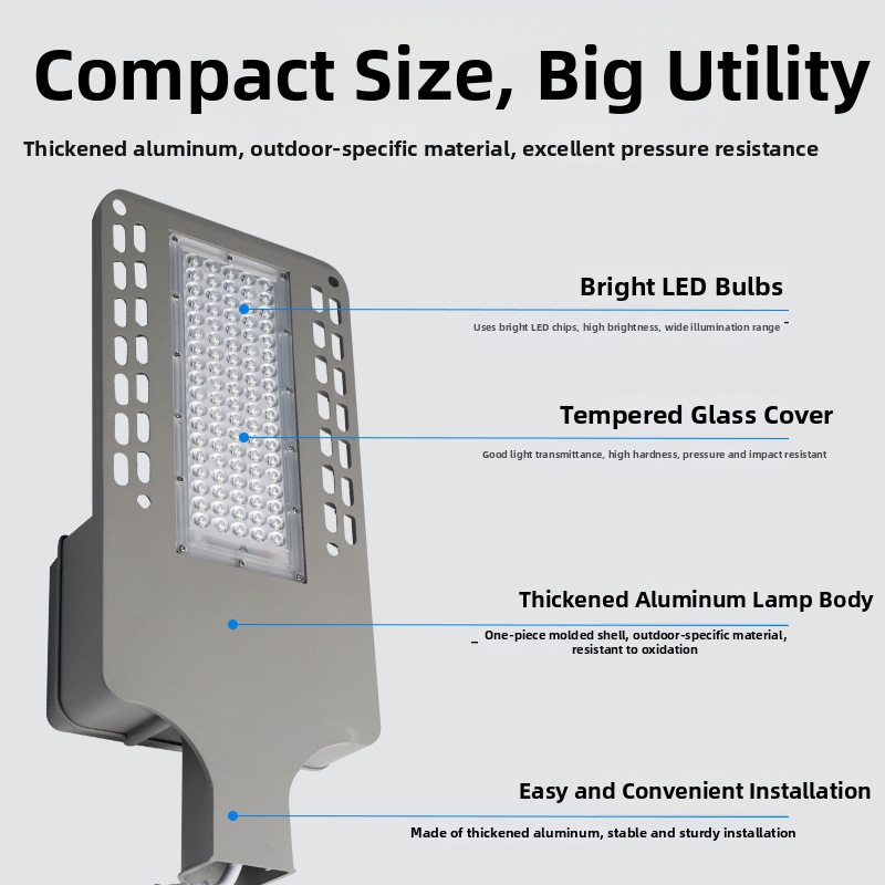 LED ulicná lampa so sieťovým napájaním, výška 6–8 m, vysoký výkon, vonkajšia lampa pre vidiecke a diaľničné projekty
