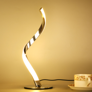 Spiralna stolna lampa, moderni minimalistički dizajn, metalna konstrukcija, ambijentalno osvjetljenje i noćno svjetlo za dnevni boravak i spavaću sobu