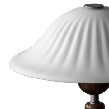 Drvena stolna lampa u obliku gljive sa staklenim sjenilom, vintage stil, dekorativna noćna rasvjeta za spavaću sobu i radni prostor