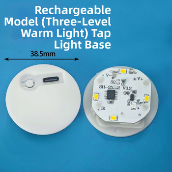 DIY dobíjateľná dotyková základňa lampy, okrúhla 38 mm, malé teplé svetlo, nočná lampička