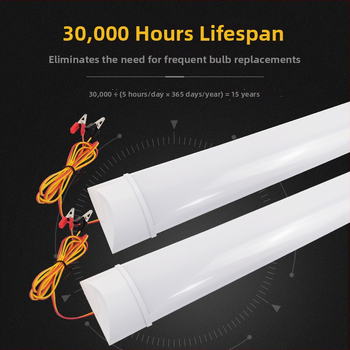 12V nízkonapäťová plne plastová čistiaca lampa s integrovanou LED fluorescentskou trubou na nočné osvetlenie