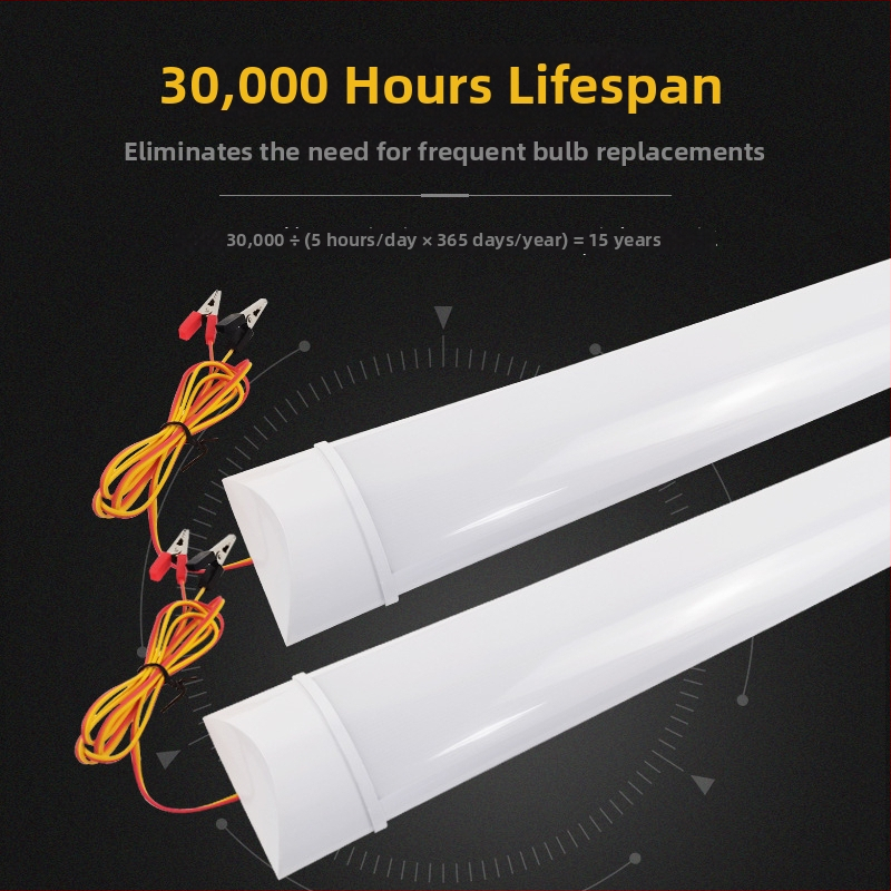 12V nízkonapäťová plne plastová čistiaca lampa s integrovanou LED fluorescentskou trubou na nočné osvetlenie