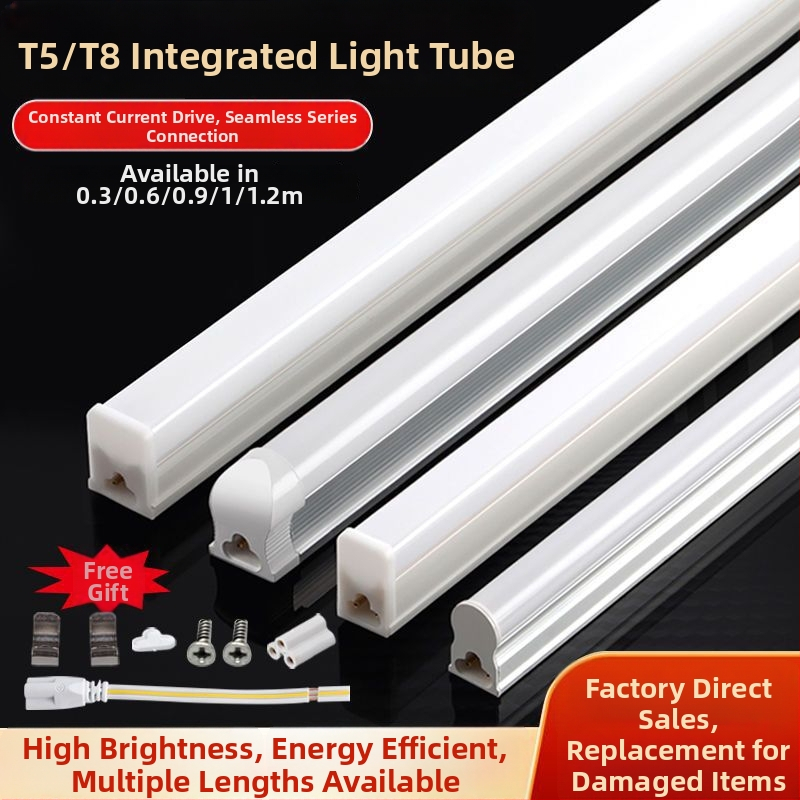 LED T5 trubka, štvorcová, úplne plastová, integrovaná lampa T8 pre domáce použitie