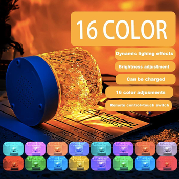 Okružna LED noćna lampica s dinamičkim vodnim efektom, noćna stolna svjetiljka za spavaću sobu, kreativno romantično svjetlo i sjene