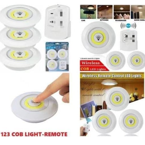 COB noćna lampica s daljinskim upravljanjem i senzorom dodira za noćni ormarić – tri lampe na jednoj podlozi