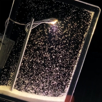 DIY komplet noćne lampe s ulično stubom i zimskim pejzažem, geometrijski 3D dizajn, plastično sjenilo, napajanje ugrađenom baterijom
