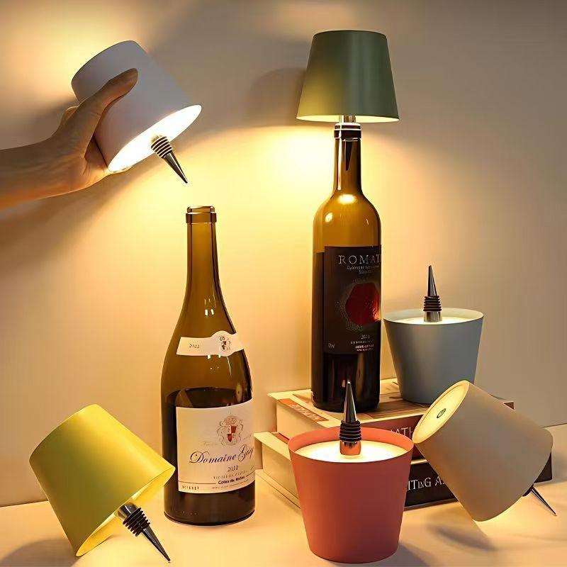 USB LED stolna lampa u obliku boce vina, USB punjenje, za restoran i bar, ambijentalna noćna rasvjeta s podesivim intenzitetom
