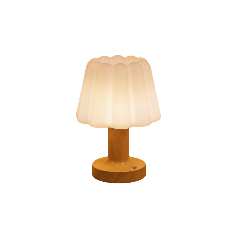 Stolna lampa u obliku gljive, dodirna, punjiva, neprekidna regulacija jačine svjetla, ambijentalno svjetlo, regulacija temperature boje, sjenilo od sintetičke smole, dimenzije 9×15×18.5 cm, moderni minimalistički stil
