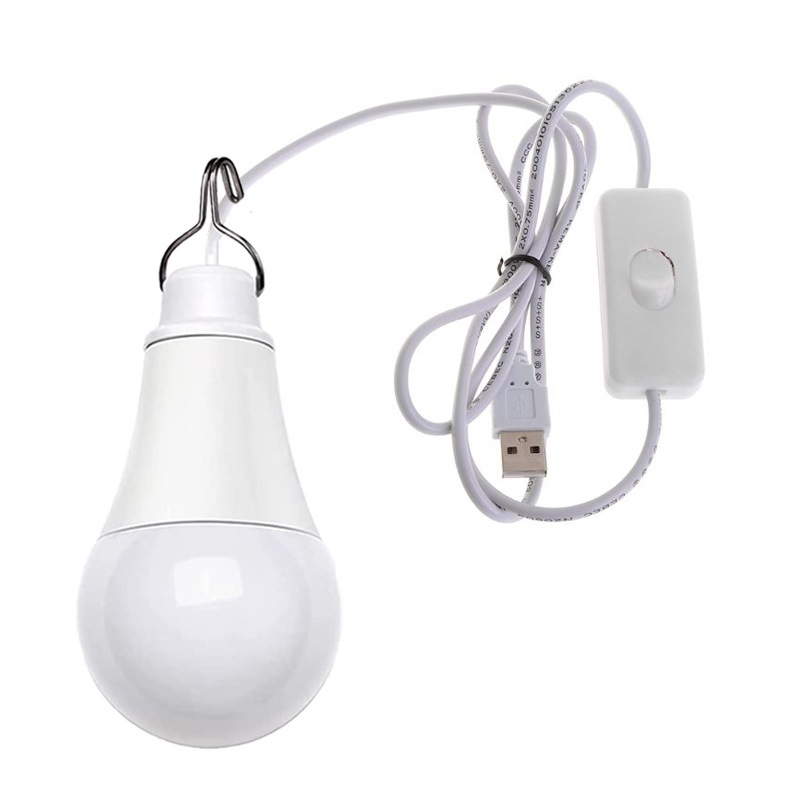 USB LED žarulja, USB napajanje, DC 5V, 5W, s kukom za kačenje, noćna rasvjeta za studentski dom i kampiranje