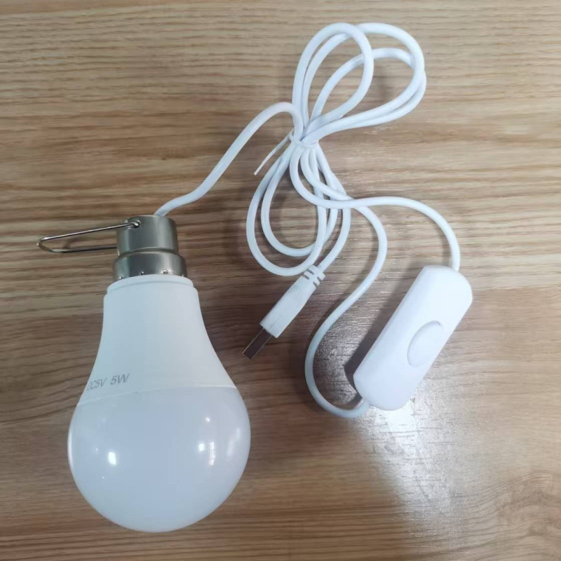 USB LED žarulja, USB napajanje, DC 5V, 5W, s kukom za kačenje, noćna rasvjeta za studentski dom i kampiranje