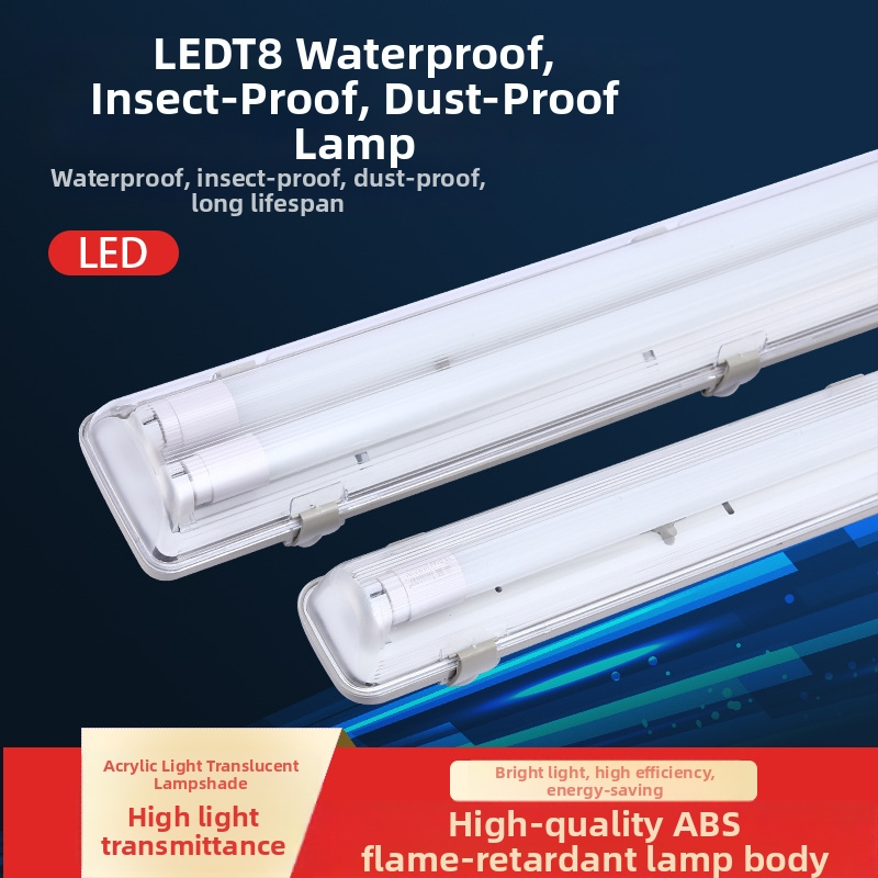 LED T8 dvojitá trojochranná núdzová fluorescenčná lampa s držiakom