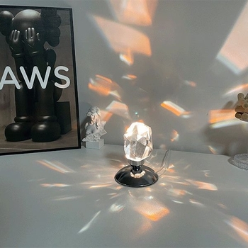 Kristalna noćna stolna lampa, modern minimalistički dizajn, dekorativno ambijentalno osvjetljenje s USB napajanjem