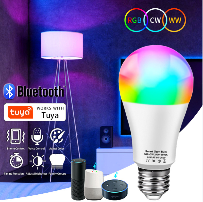 Bluetooth RGB-CW pametna žarulja s podešavanjem osvjetljenja i boje, glasovno upravljanje Smart Life