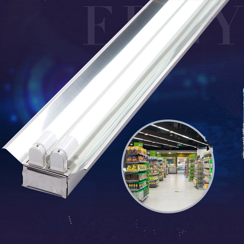 T8 LED държач за двойна и единична тръба, офисно и търговско осветление, дължина 1,2 м, с капак