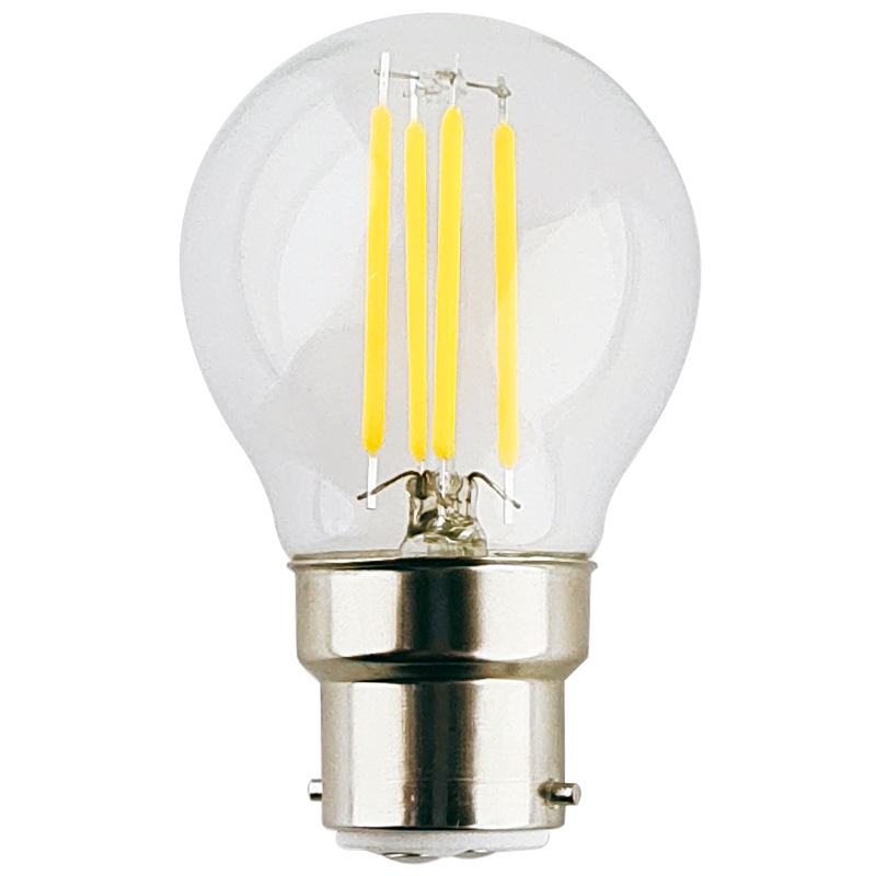 G45 prozirna staklena LED žarulja s filamentom, 360° snop, B22 navoj