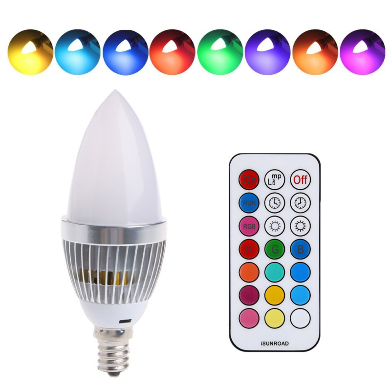 5W RGB LED svijećna žarulja s aluminijskim kućištem, RGBW, daljinsko upravljanje, baza C35