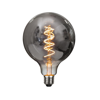 G95/G125 LED filament žarulja, tamno siva završna obrada, 2–8W, regulacija, bez treptanja, 220V, E27/B22, IP44, Ø95×138 mm, 20000h, CRI 80–90