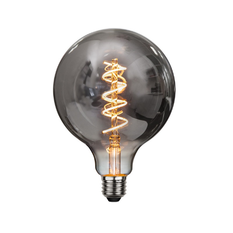 G95/G125 LED filament žarulja, tamno siva završna obrada, 2–8W, regulacija, bez treptanja, 220V, E27/B22, IP44, Ø95×138 mm, 20000h, CRI 80–90