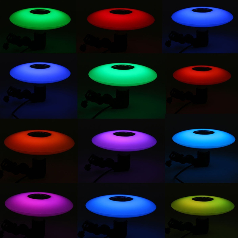 LED UFO svjetlo s Bluetooth glazbom, pametno daljinsko upravljanje, RGB promjena boja, E27 utičnica
