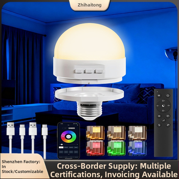 Punjenja RGB LED žarulja s daljinskim upravljačem 2,4 GHz, Bluetooth noćna lampica, magnetska navojna baza (E26/E27), vanjska nužna rasvjeta