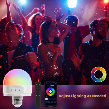 Punjenja RGB LED žarulja s daljinskim upravljačem 2,4 GHz, Bluetooth noćna lampica, magnetska navojna baza (E26/E27), vanjska nužna rasvjeta