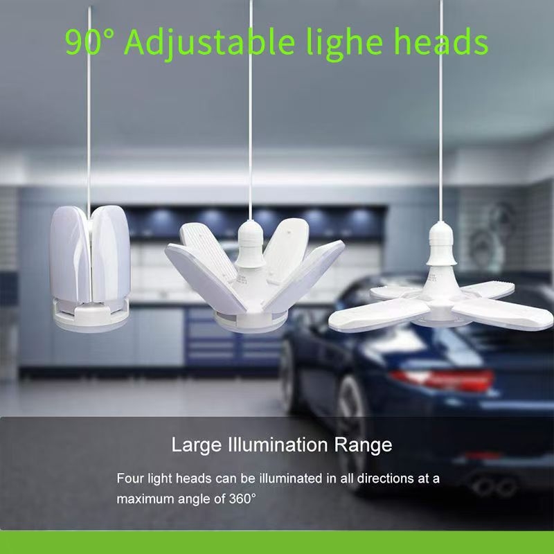 Sklopiva LED lampa s E27 utičnicom, energetski učinkovita bijela svjetlost, za dom, internat i garažu