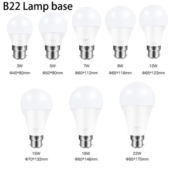 LED žarulja, tip A i tip T, 220V, E27/B22 priključak, 980 lm, 260° snop, IP20, kućište od plastike s aluminijskim premazom, bez regulacije svjetla, trajanje 20.000 sati, kućna upotreba