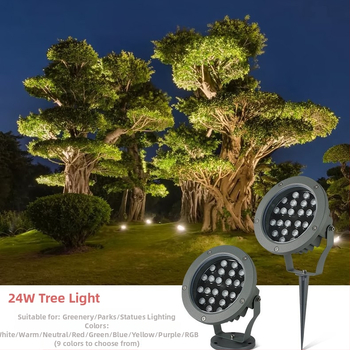 Vonkajší LED reflektor na strom a krajinové osvetlenie – vodotesná záhradná stojaca lampa