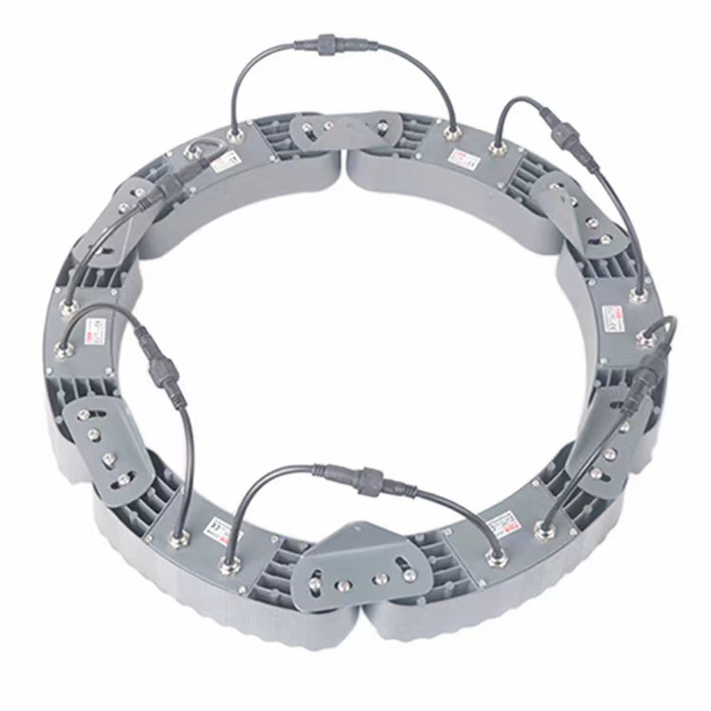 Vanjska LED kružna svjetiljka za drvo, vrtni flood svjetlo, aluminijsko kućište, IP66, 24V, 12 LED
