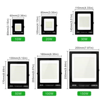 LED reflektor za vanjsku rasvjetu, 200W, IP65 vodootporan, energetski učinkovit, za dvorište i vrt, 6500K/3000K