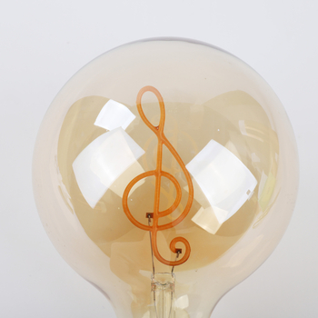 LED lampica sa slovom i notnim motivom, topla žuta, regulabilna, prilagodljiva unutarnja lampa s Edison E27 žaruljom
