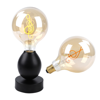 LED lampica sa slovom i notnim motivom, topla žuta, regulabilna, prilagodljiva unutarnja lampa s Edison E27 žaruljom