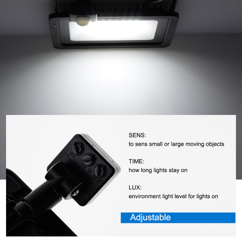 LED reflektor s senzorom pokreta za vanjsku upotrebu, aluminijsko kućište, IP66, 64 LED, 4500 lm, 3000K/6500K, kut zračenja 120°, model XKD-GYD-XPG