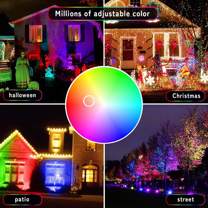 Vanjski LED RGB reflektor s promjenom boja, pejzažno osvjetljenje za vrt i dvorište (10W, IP65, aluminij)