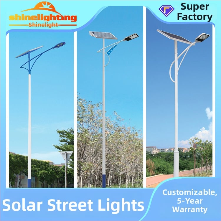 Yaoxuan Lighting Solarno ulično svjetlo, 6 m, LED 60W, IP65, Rasvjeta ruralne ceste