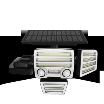 Solarna LED vanjska zidna svjetiljka s četiri glave, dug domet, dvostruki senzori