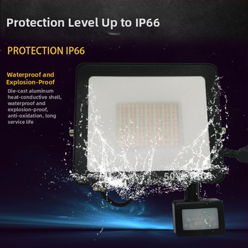 IP66 vodootporan vanjski LED reflektor s PIR senzorom, daljinskim upravljanjem, regulacijom jačine i boje za dvorište