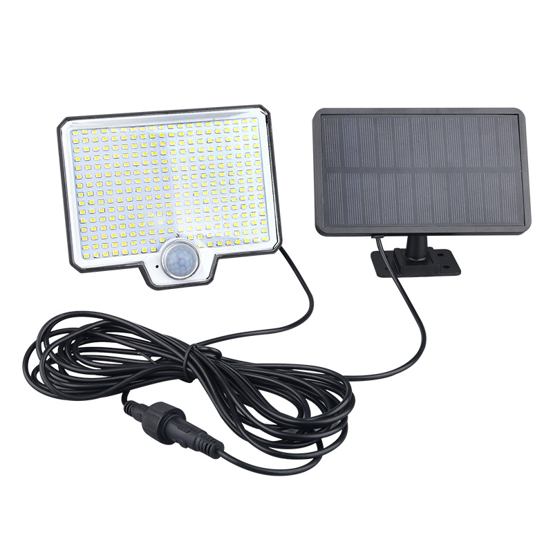 Odvojiva solarna zidna svjetiljka s 294 LED, za vanjski dvorišni prostor, s rotirajućom glavom