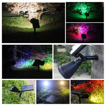 Solarne LED reflektorske lampe za travnjak i vrt, vanjske zidne lampe, osvjetljenje drveća i zemljom ugrađene rasvjetne staze
