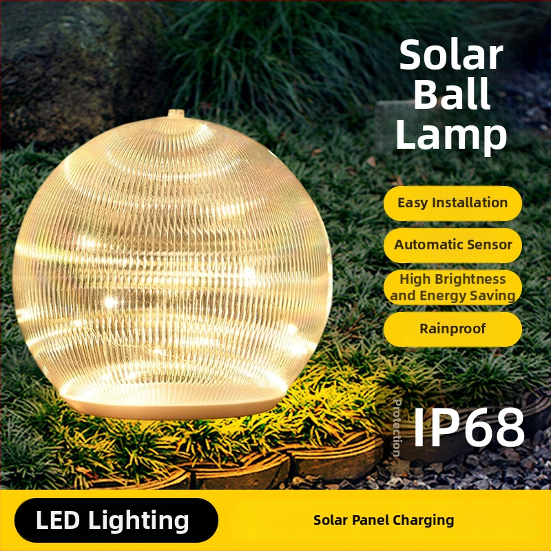 Novo solarno LED svjetlo za travnjak s bakrenom žicom, ugrađeno u tlo, kuglasto vanjsko svjetlo za dvorište