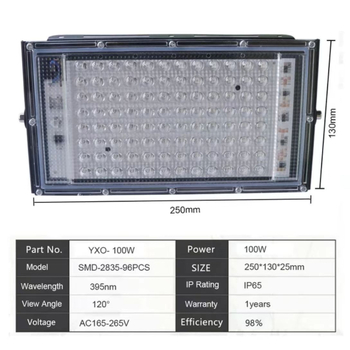 LED reflektor 110V, 50W, IP65 vodonepropusno vanjsko osvjetljenje za gradilište, snop 180°, 6000 lm