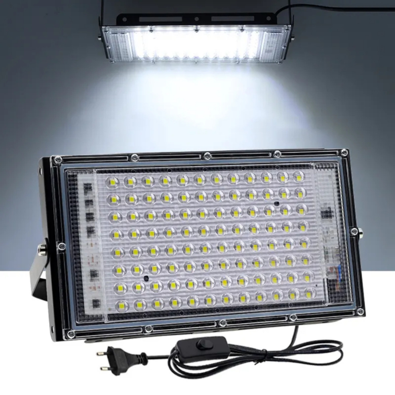 LED reflektor 110V, 50W, IP65 vodonepropusno vanjsko osvjetljenje za gradilište, snop 180°, 6000 lm