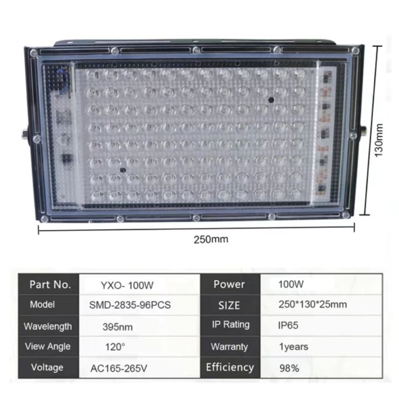 LED reflektor 110V, 50W, IP65 vodonepropusno vanjsko osvjetljenje za gradilište, snop 180°, 6000 lm