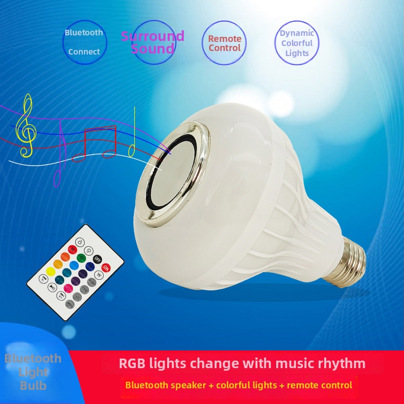 RGB Bluetooth glazbena žarulja s daljinskim upravljanjem, prilagodljiva jačina svjetla, 270° snop, kućno/spavaća soba i zabavno osvjetljenje