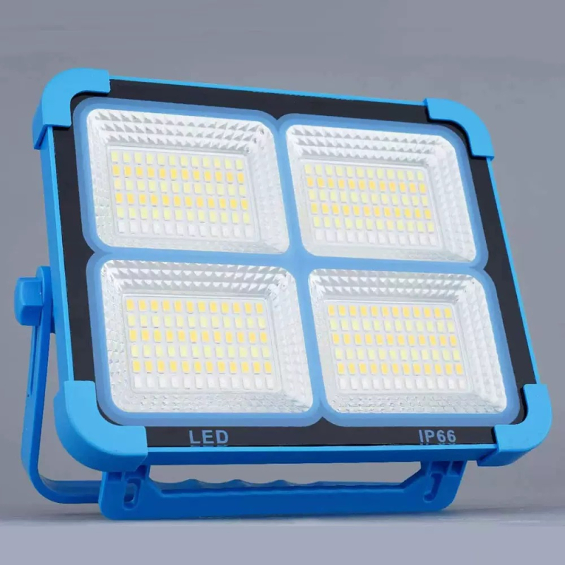 Solarna hitna LED svjetiljka za vanjsku upotrebu, 288 LED, punjiva, IP66, kampiranje i nužno osvjetljenje, plava