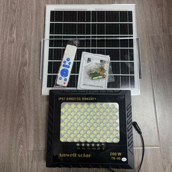 200W vanjski solarni reflektor, Tb serija, IP65, LED panel s efektom zvjezdanog neba, 350×350 mm, daljinsko upravljanje