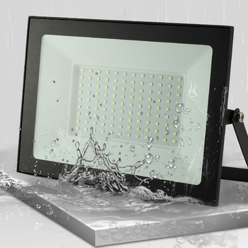 Kültéri LED reflektor 100W, IP66, 160° fénycsugár szög, 8000 lm, alumínium ház, fekete, 144 LED-dióda