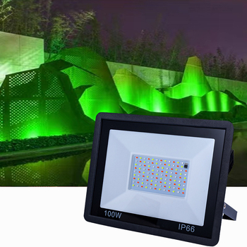 RGB LED floodlight za vanjsku upotrebu – osvjetljenje drveća i krajolika, vodootporan IP66, aluminijsko kućište, 50W, 220V, crna