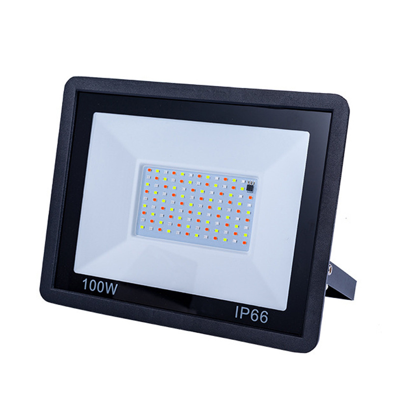 RGB LED floodlight za vanjsku upotrebu – osvjetljenje drveća i krajolika, vodootporan IP66, aluminijsko kućište, 50W, 220V, crna