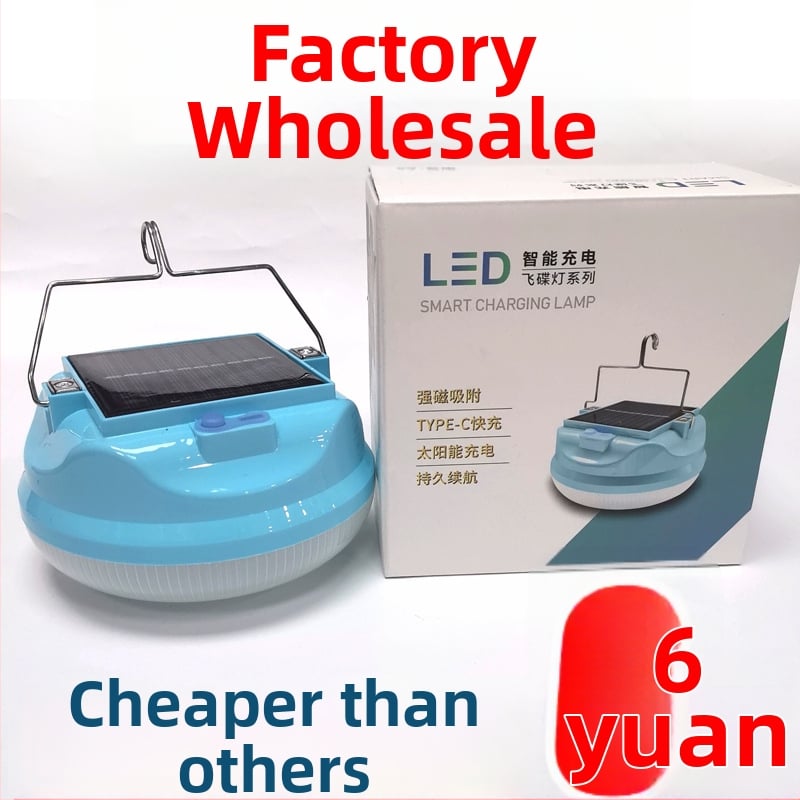 Solarna LED svjetiljka s USB punjenjem — ultra jaka kamp svjetiljka s kukom, u obliku bochnika kruha